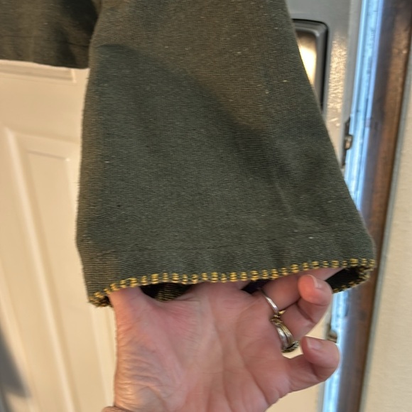 LAKHAY ..BOHO ..COTTON CROPPED ..ZIP UP HOODIE GREEN M/L UNISEX.. - Picture 3 of 13